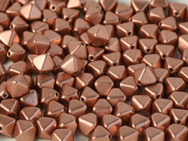 Bicone Beads 6 mm, Vintage Copper, Czech Glass