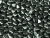 Bicone Beads 6 mm, Jet Hematite, Czech Glass