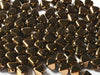 Bicone Beads 6 mm, Jet Bronze, Czech Glass