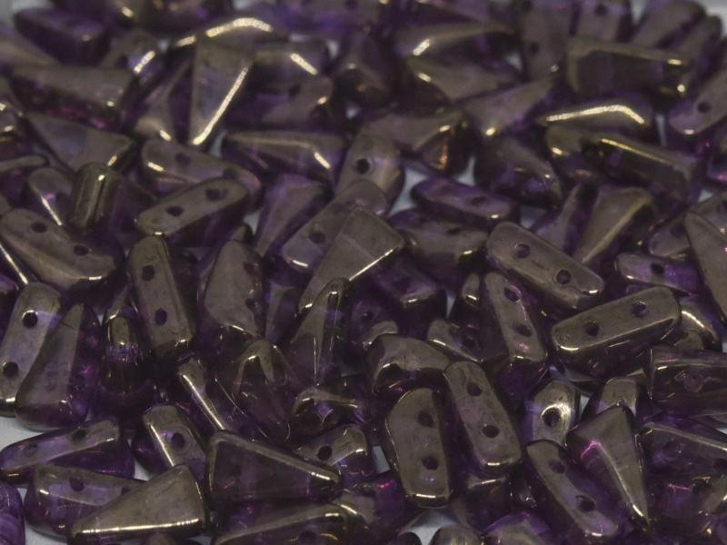 Vexolo® beads 5x8 mm, 2 Holes, Crystal Bronze, Czech Glass