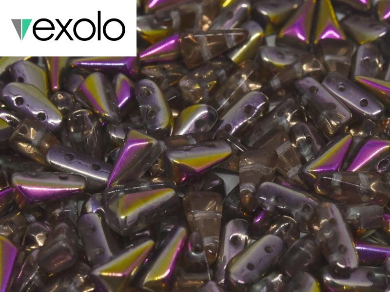 Vexolo® beads 5x8 mm, 2 Holes, Crystal Sunset, Czech Glass