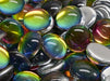 Czech Glass Cabochons 14 mm, Crystal Vitrail, Czech Glass