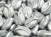 Tulip Bell Beads 16x11 mm, Aluminum Silver, Czech Glass
