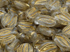 Tulip Bell Beads 16x11 mm, Crystal with Golden Streaks, Czech Glass