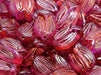 Tulip Bell Beads 16x11 mm, Crystal Red Violet Two Tone with Golden Streaks, Czech Glass