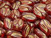 Tulip Bell Beads 16x11 mm, Ruby with Golden Streaks, Czech Glass