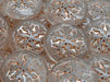Czech Glass Cabochons 21 mm, Crystal with Bronze Decor, Czech Glass