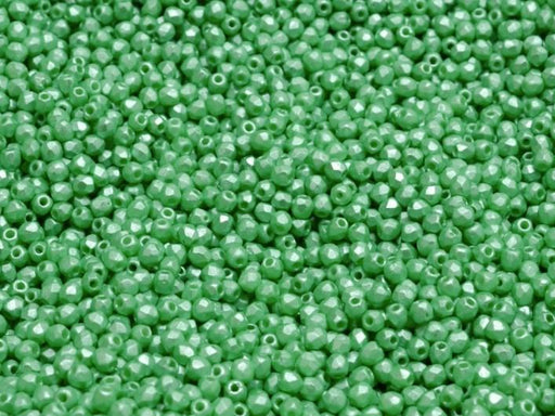 Fire Polished Faceted Beads Round 2 mm, Pastel Light Green, Czech Glass
