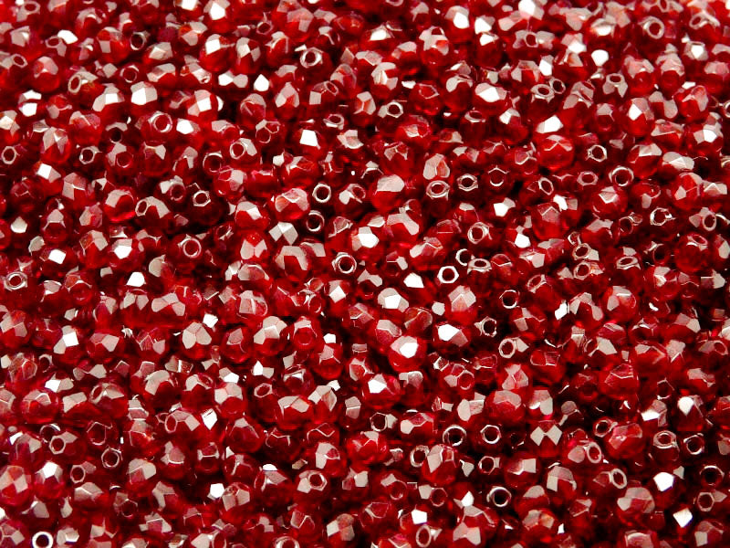 7200 pcs Fire Polished Faceted Beads Round, 3mm, Dark Ruby (Garnet), Czech Glass