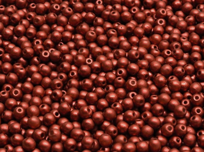Round Beads 3 mm, Crystal Lava Red, Czech Glass
