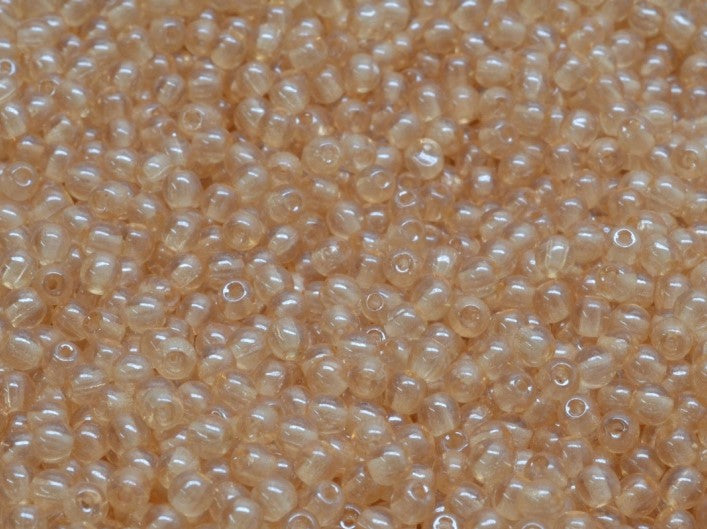 Round Beads 3 mm, Crystal Orange Luster, Czech Glass