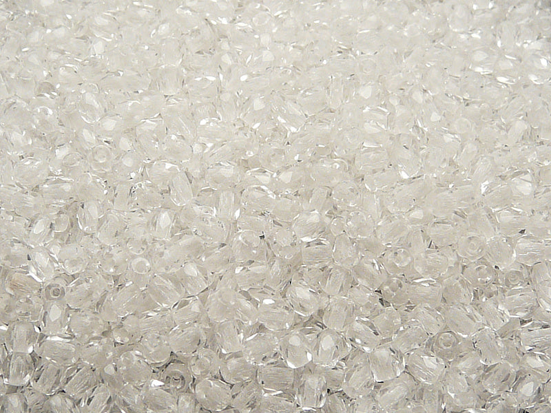 7200 pcs Fire Polished Faceted Beads Round, 3mm, Crystal Clear, Czech Glass