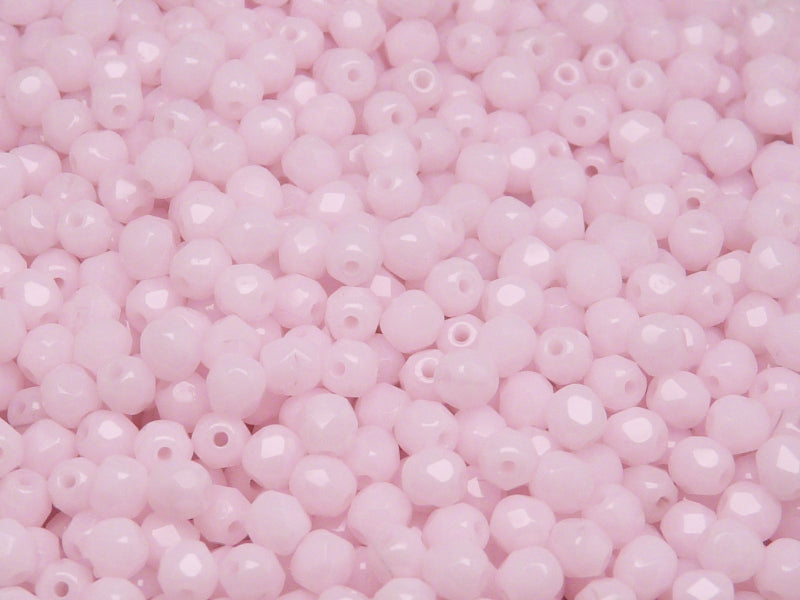 3600 pcs  Fire Polished Faceted Beads Round, 4mm, Pink Opal, Czech Glass