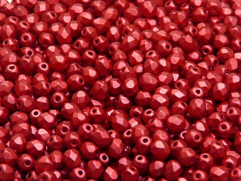 3600 pcs  Fire Polished Faceted Beads Round, 4mm, Crystal Bronze Lava Red, Czech Glass