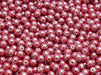 Round Beads 4 mm, Alabaster Pearl Pearlescent Red, Czech Glass