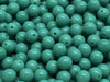Round Beads 6 mm, Opaque Turquoise Green, Czech Glass