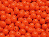 Round Beads 6 mm, Opaque Orange Red, Czech Glass
