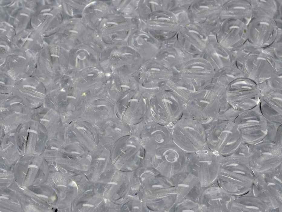 Round Beads 6 mm, Crystal Clear, Czech Glass