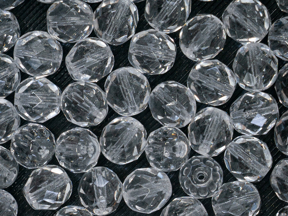 480 pcs Fire Polished Faceted Beads Round, 8mm, Crystal Clear, Czech Glass