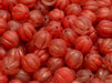 Melon Beads 8 mm, Crystal Red Two Tone Matte with Copper Decor, Czech Glass