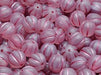 Melon Beads 8 mm, Crystal Lavender Opal Two Tone Matte with Fuchsia Decor, Czech Glass