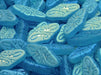 Arabesque Beads 19x9 mm, Aquamarine Matte Full AB, Czech Glass