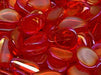 Anemone Petal Beads 11x16 mm, Light Red Transparent Iris, Czech Glass