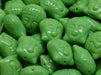 Buddha Head Beads 15x14 mm, Opaque Olive Green, Czech Glass