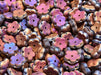Cherry Flower Beads 8 mm, Crystal Matte Full Sliperit, Czech Glass