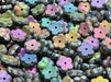 Cherry Flower Beads 8 mm, Crystal Matte Vitrail, Czech Glass