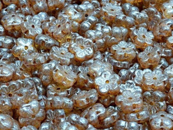 Cherry Flower Beads 8 mm, Crystal Herbs & Spices Caraway, Czech Glass