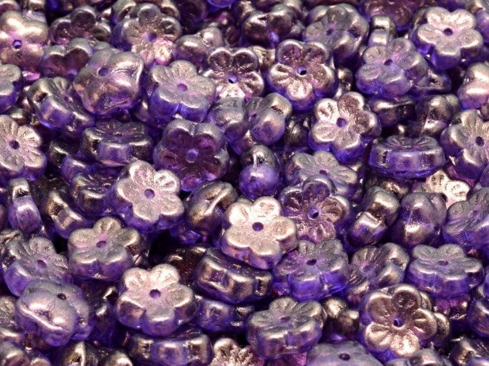 Cherry Flower Beads 8 mm, Crystal GT Magenta, Czech Glass