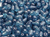 Firepolished Drop Beads 8x6 mm, Crystal Blue Luster, Czech Glass
