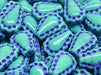 Lacy Tear Beads 17x12 mm, Opaque Turquoise 43810, Czech Glass