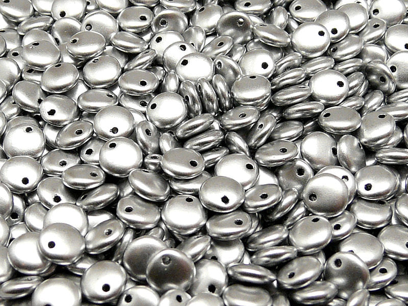 250 g  Lentil Pressed Beads, 6mm, Crystal Silver Aluminum, Czech Glass