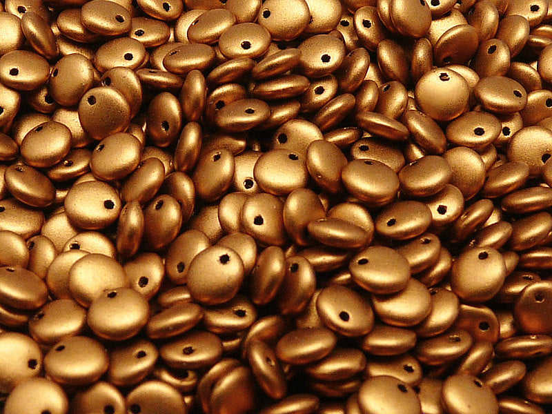 250 g  Lentil Pressed Beads, 6mm, Crystal Bronze Gold, Czech Glass