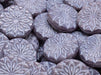 Origami Flower Beads 18 mm, Silk Purple Hematite 54312, Czech Glass