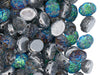 Baroque Cabochons Oval 6x8 mm, 2 Holes, Crystal Backlit Petroleum, Czech Glass