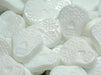 Sugar Skull Beads 20x16 mm, White Alabaster, Czech Glass