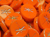Dragonfly Coin Beads 17 mm, Opaque Orange AB, Czech Glass