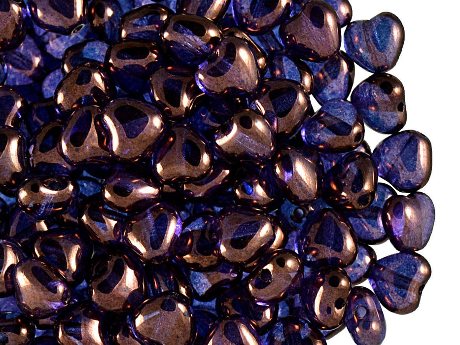 250 g  Heart Pressed Beads, 6mm, Crystal Vega Luster, Czech Glass