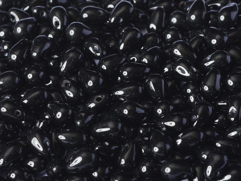 250 g  Teardrop Small Glass Beads, 4x6mm, Jet Black, Czech Glass